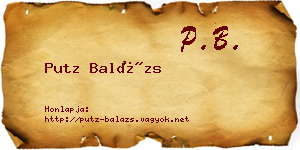 Putz Balázs névjegykártya